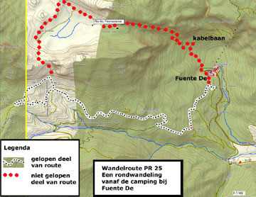 Kaart wandelroute Picos 2