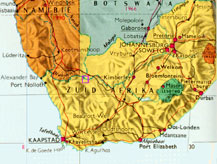 Kaart van Zuid-Afrika