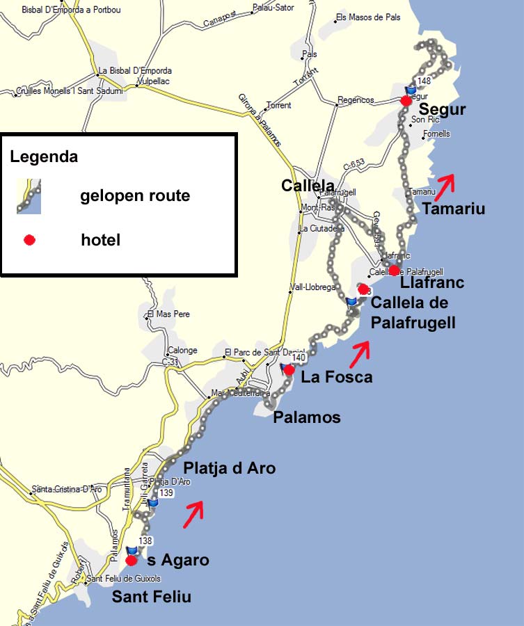 Kaart van de Cami de Ronda