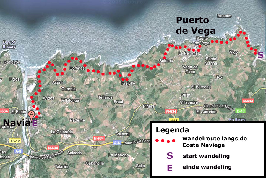 Kaart van de Costa Naviega